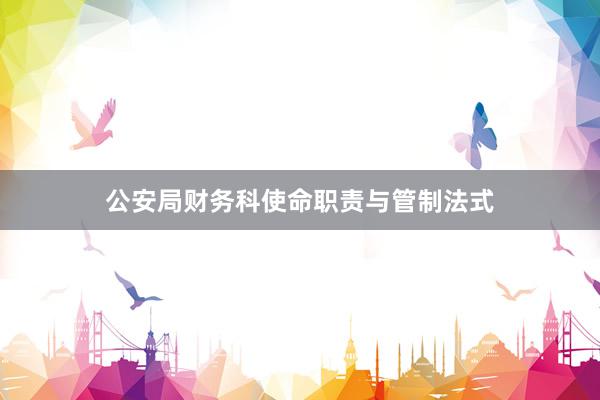 公安局财务科使命职责与管制法式